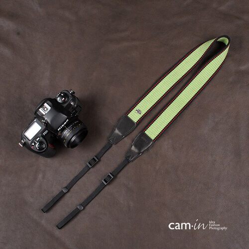 cam-in 春天之绿经典款单反相机背带 微单肩带适用于富士索尼理光
