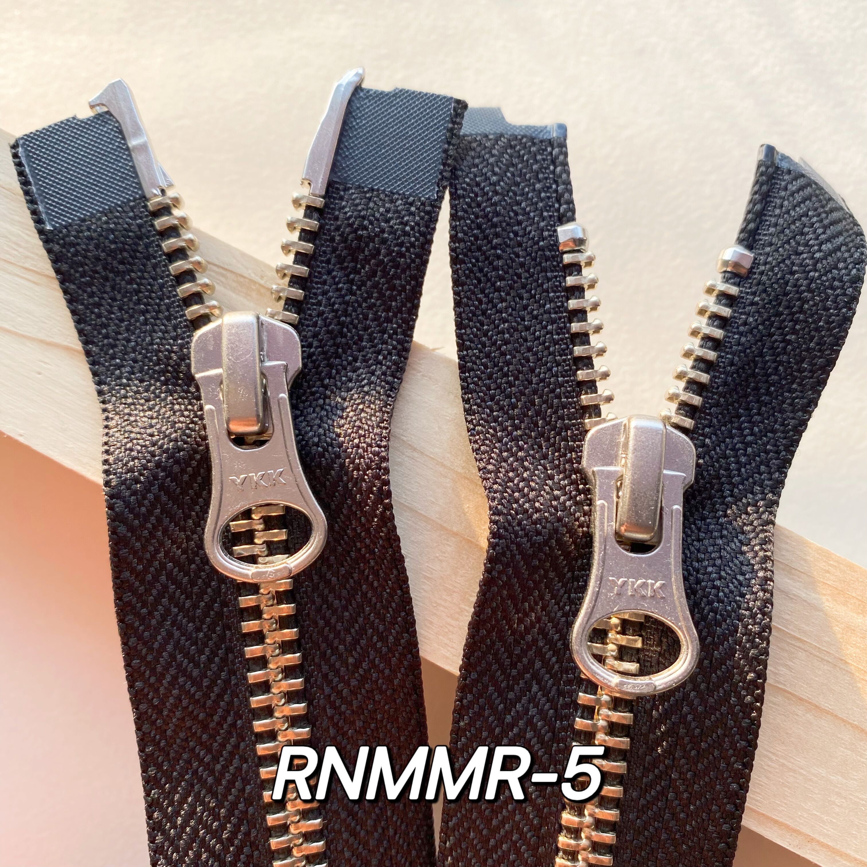 YKK NO. 5 금속 이중 개방 지퍼 RNMMR-5 검정색 흰색 흰색 구리 은색 치아 60-70CM 코트 지퍼