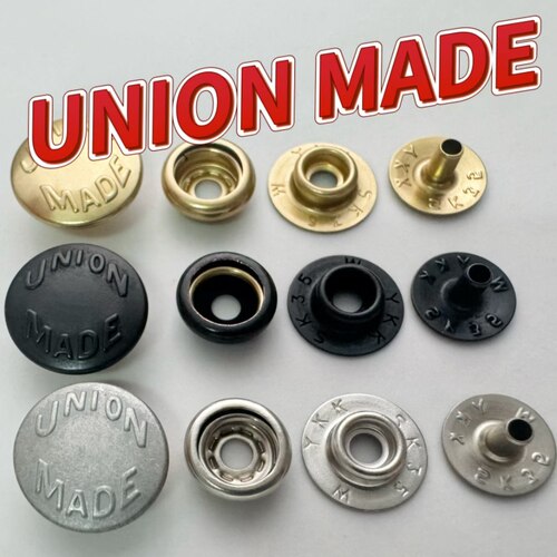 现货日本YKK高端UNIONMADE系列SK35宽边全铜金属大白O型扣按扣子