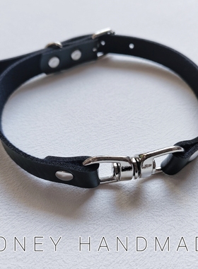暗黑甜酷辣妹小众设计感choker皮质铃铛项圈金属扣环颈链女项圈