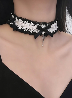 洛丽塔女仆风puppy蝴蝶结爱心choker少女jk绑带约会蕾丝脖带