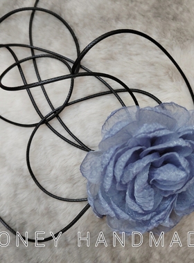 颈间花朵度假风波西米亚大花朵超仙花朵系带长款脖子花绑包包手花