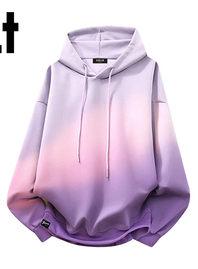 it :5cm/FIVECM渐变色连帽卫衣男女春秋季新款宽松百搭休闲上衣