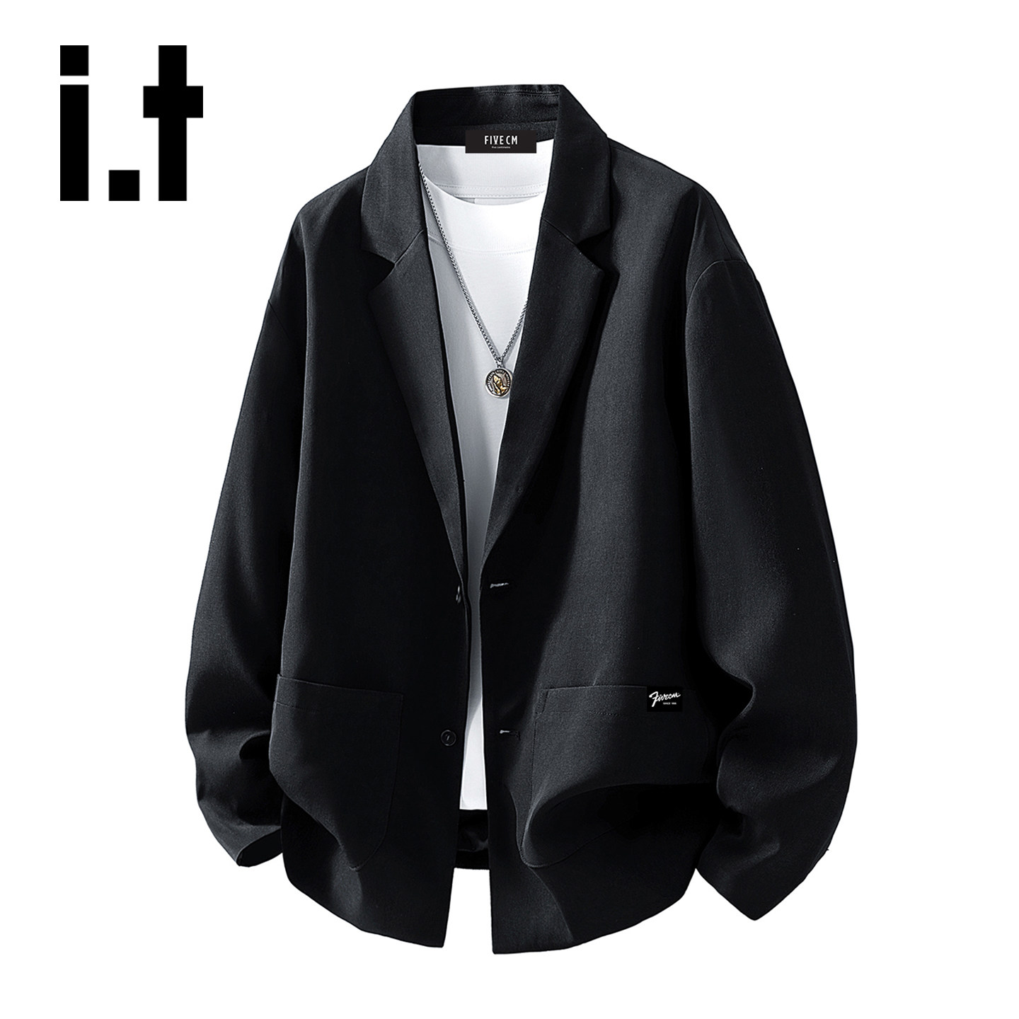it :5cm/FIVECM春秋季休闲西服外套男宽松简约美式潮牌西装夹克YQ
