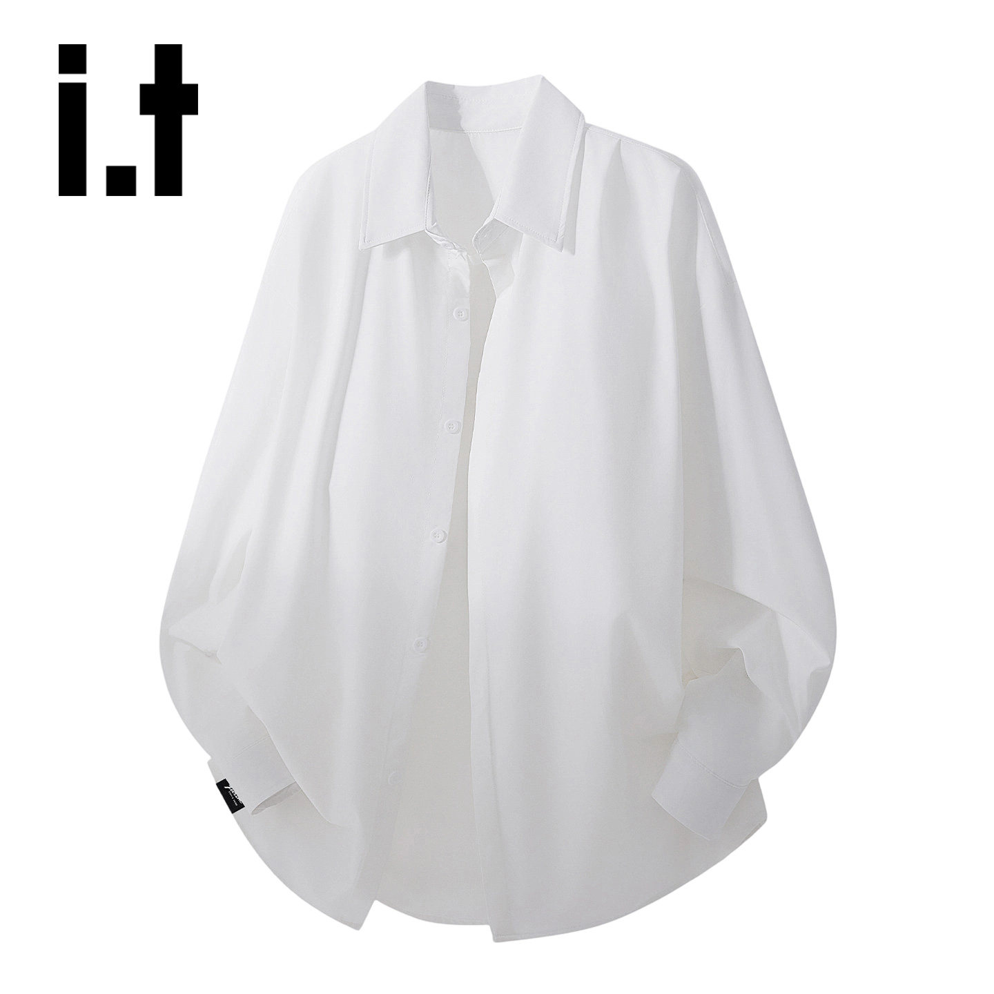 it :5cm/FIVECM纯色简约衬衫外套男女春秋新款宽松百搭长袖寸衫YQ