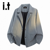 简约休闲西服男美式 FIVECM春秋季 宽松痞帅潮流夹克外套YQ 5cm