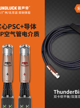 audioquest/线圣Thunderbird雷鸟双莲花XLR平衡信号线 圆声带行货