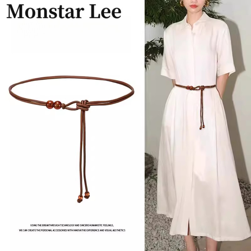 Monstar Lee细腰带女士夏配裙子收腰腰绳小众设计感覆古装饰腰链