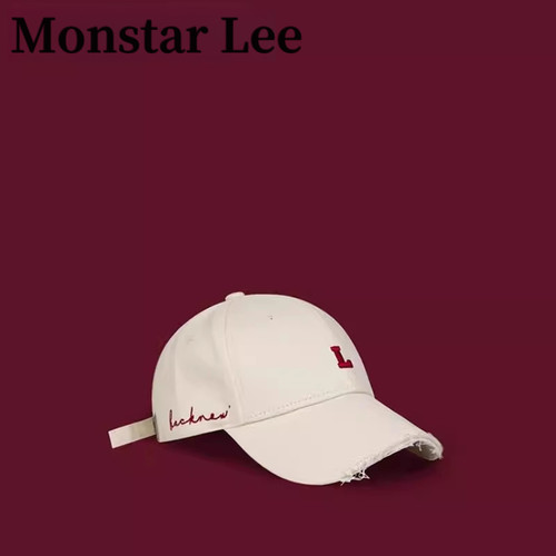 大头围硬顶棒球帽破洞鸭舌帽