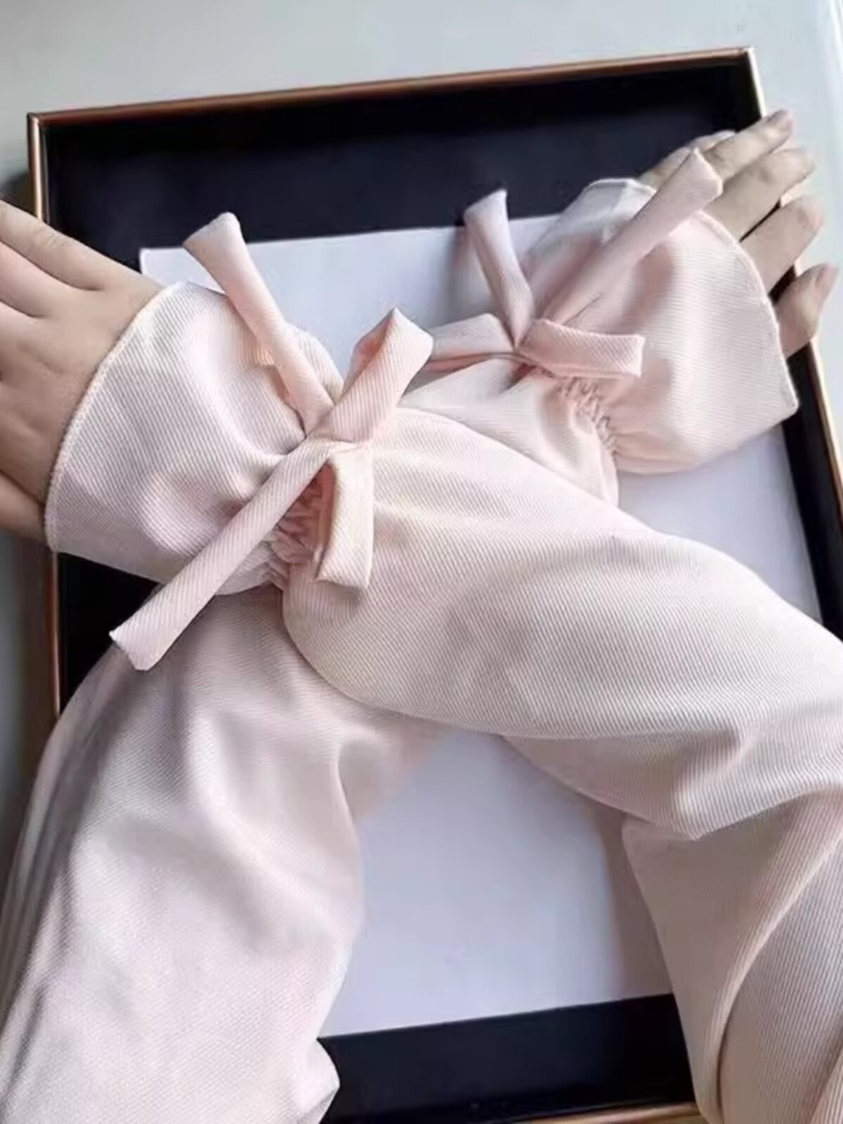 LOOSE ICE SLEEVE CHIFFON BOW SLEEVE SLEEVE SLEEVE STUDENT VERSION CUTE SWEET AND VERSATILE SUMMER HIGH VALUE SUNSCREEN HAND SLEEVE WOMEN