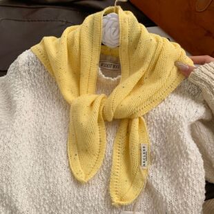 披肩轻奢韩版高级感彩色点混纺针织毛线围脖围巾秋冬款三角巾