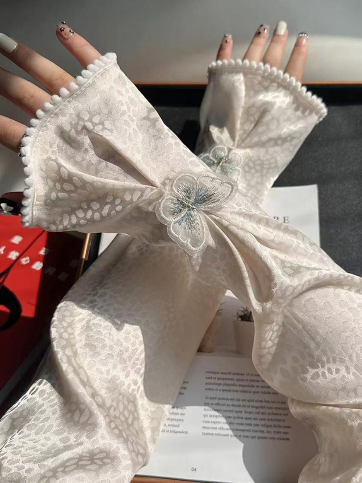 SUMMER SUNSCREEN SLEEVES THIN UV PROTECTION LOOSE DRIVING BREATHABLE LONG NATIONAL STYLE ICE SILK ARM GLOVES WOMEN