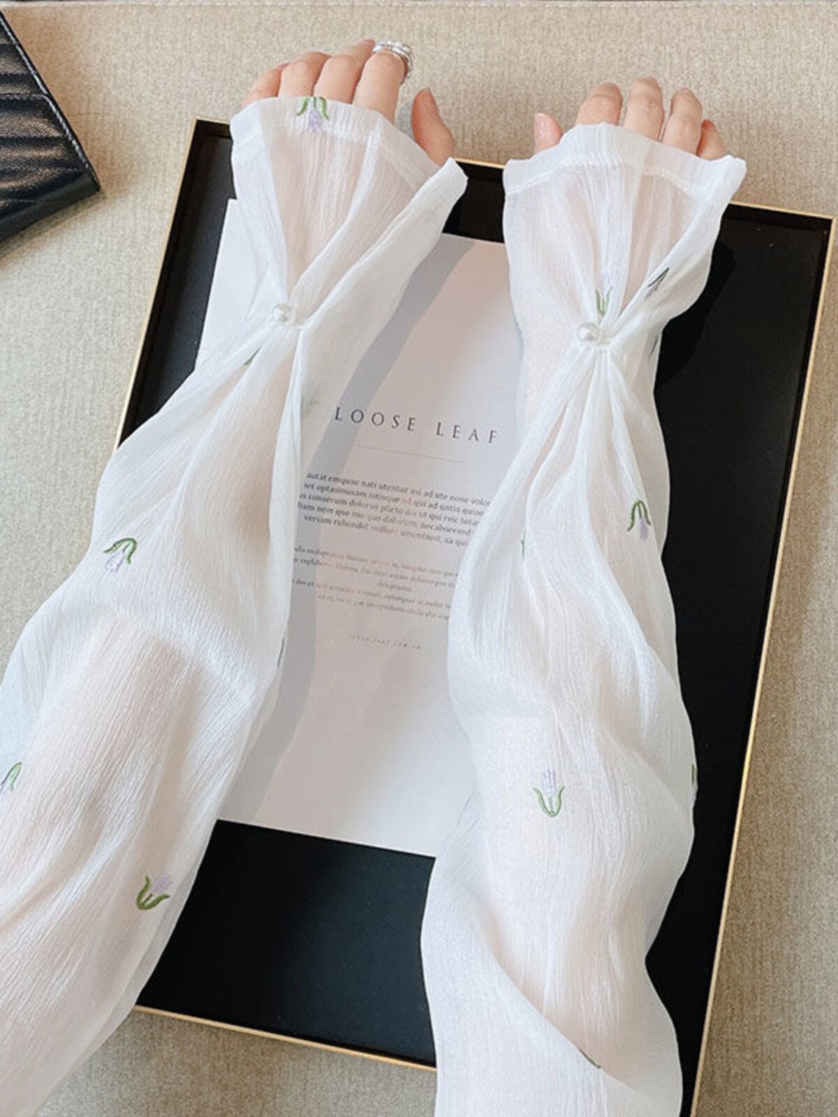 SUMMER SUNSCREEN SLEEVE SLEEVE CHIFFON LOOSE ICE SLEEVE COVER THE BACK OF THE HAND SHADE BREATHABLE ARM PROTECTION CHIFFON CUTE GLOVES THIN