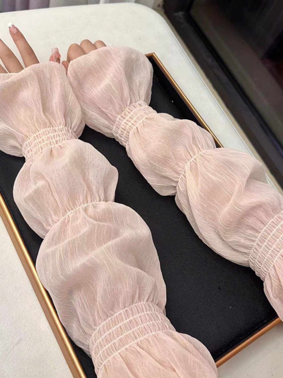 2023 NEW BALLOON SLEEVE ICE SLEEVE WOMENS SUMMER SUNSCREEN EXTENDED HAND SLEEVE BLACK SUNSCREEN SLEEVE LOOSE AND THIN BREATHABLE