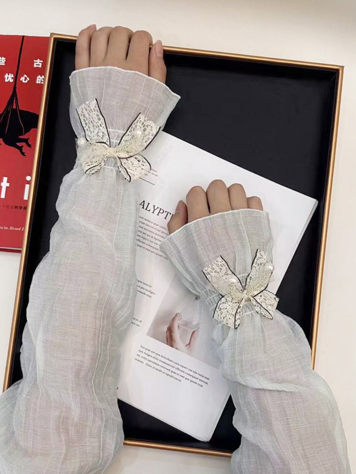 SUNSCREEN SLEEVE SLEEVE FOR WOMENS SUMMER DRIVING LOOSE ARM PROTECTION ICE SILK LONG ANTI-ULTRAVIOLET RIDING THIN LACE HAND SLEEVES