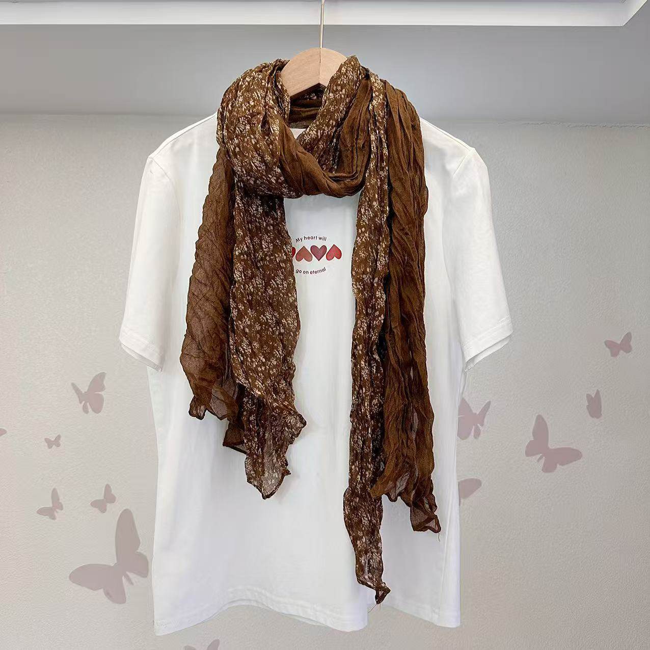 2025新款复古文艺棉麻围巾褶皱薄款百搭披肩小碎花丝巾纱巾废土,服饰配件/皮带/帽子/围巾,围巾/丝巾/披肩,淘宝优惠券,粉丝福利购,淘宝优惠卷