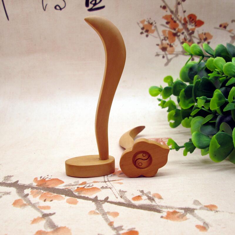 子午簪子桃木发簪太极道士发簪如意太极头饰道场发器如意形