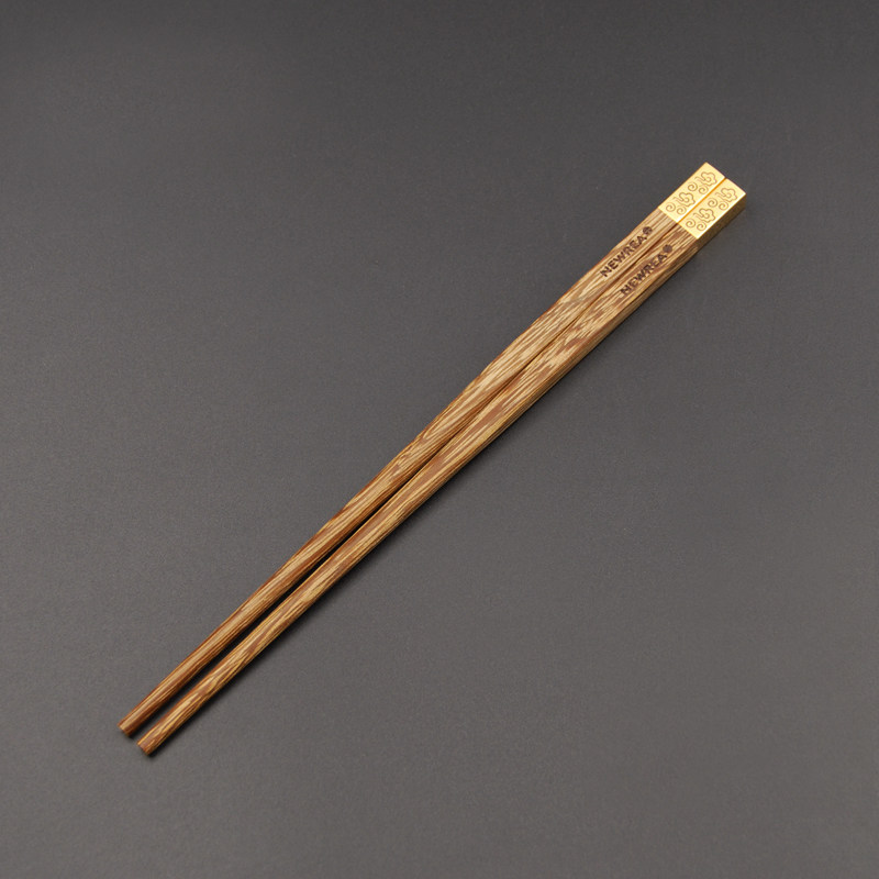 newrea鸡翅木雾金祥云儿童筷子
