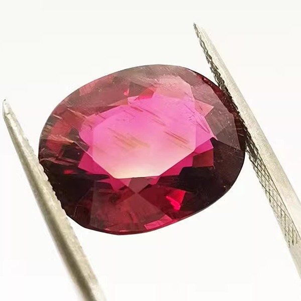 送证书彩色宝石Rubellite红宝碧玺卢比来戒面裸石10.8ct戒指吊坠