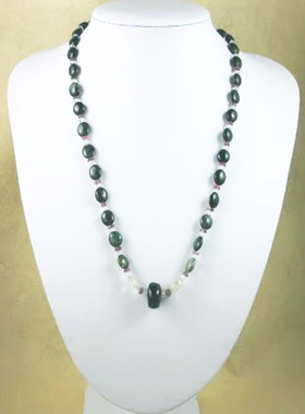 彩色宝石碧玺海蓝宝女款项链