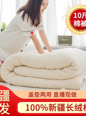 新疆棉花被10斤加厚冬被全棉褥子