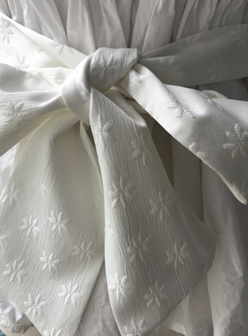 瑕不掩瑜230 提花腰带暂存 绑蝴蝶结飘带 黄色 乳白色 立体暗花纹