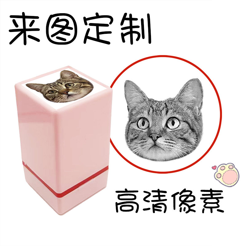 彩色外壳 宠物猫猫狗狗印章 照片二维码 名字logo 图片卡通小巧