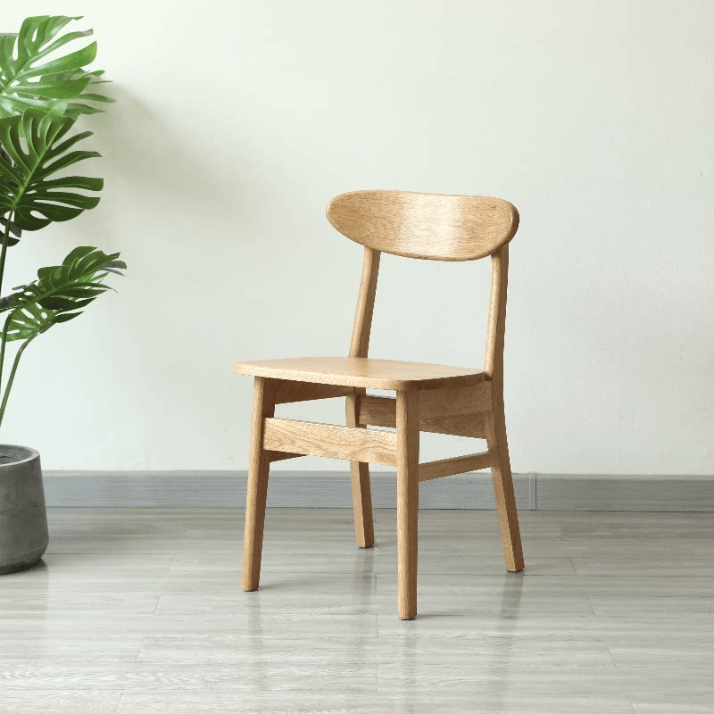日式实木靠背椅子成人橡木整装蝴蝶椅TT椅纯实木餐厅凳子餐椅