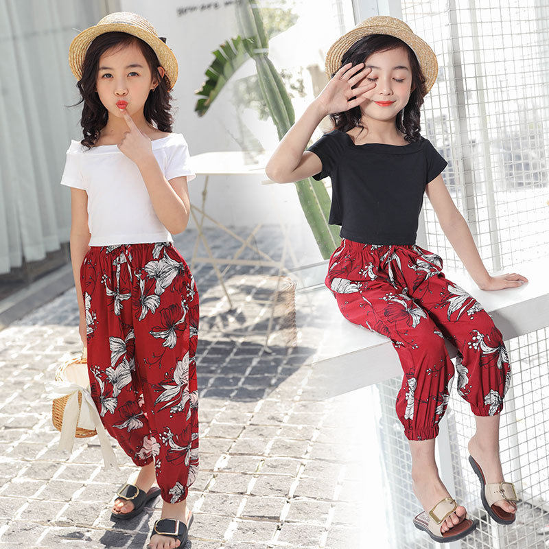 放心拍低价满25包邮//女童碎花阔腿裤套装沙滩裤两件套在类目 童装/婴儿装/亲子装, 套装中 - 来自Buy2taobao.com提供专业的淘宝代购服务