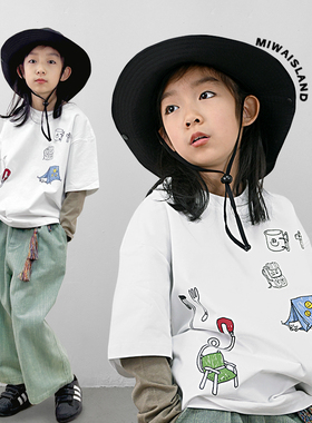 米花之岛原创儿童户外黑科技索罗娜5A抑菌防晒短袖凉感速干T恤