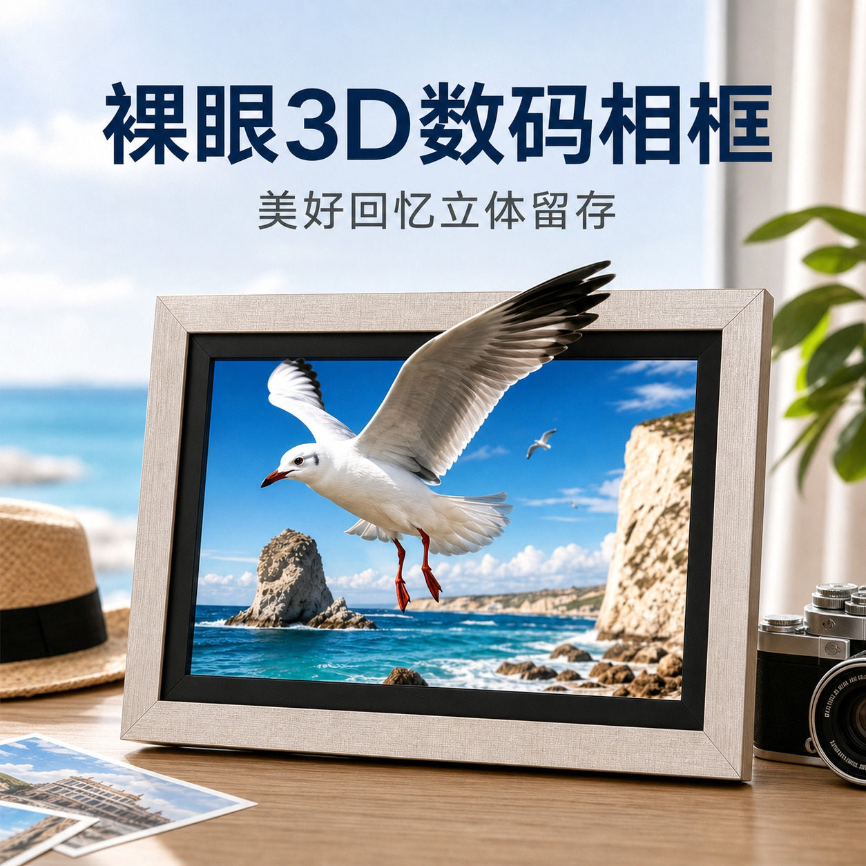 安卓系统高清视频图片播放AI云相框裸眼3D数码相框电子摆台显示屏