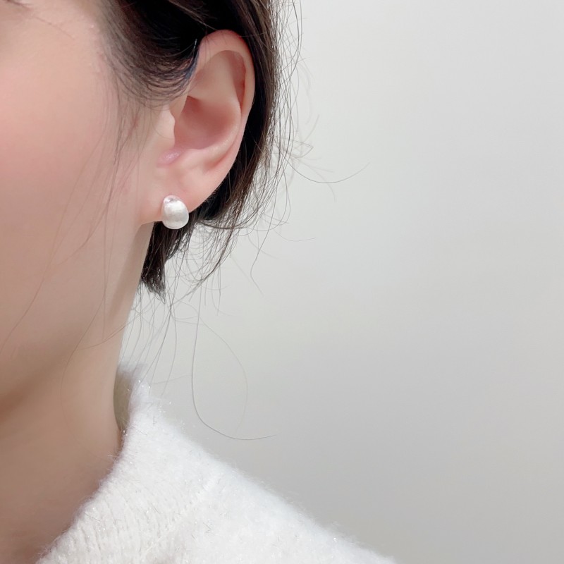 爱唯雅925纯银拉丝圆弧耳钉女