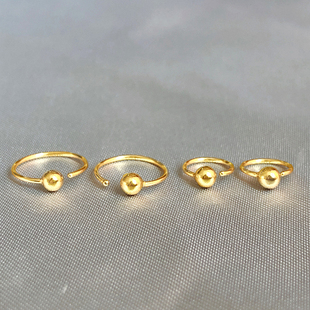 爱唯雅 999纯银金色耳环圈圈圆圈耳圈耳坠耳骨环素圈新款设计感小