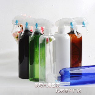 500ML圆肩喷雾瓶 24牙G枪手扣式细雾喷雾瓶清洁剂塑料壶PET空瓶子