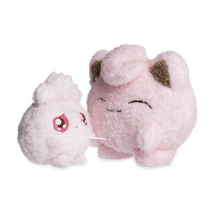 美国代购宝可梦中心Igglybuff和Jigglypuff甜蜜支持毛绒玩具正版
