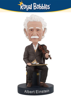 现货 美国Royal Bobbles点头办公桌面摆件 爱因斯坦与小提琴人偶