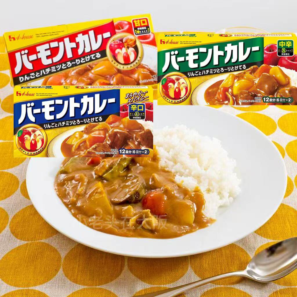 日本直邮House Foods 佛蒙特咖喱浓郁苹果蜂蜜料理调风味咖喱食材