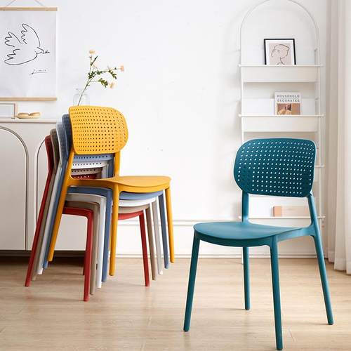 加厚塑料椅子休闲时尚餐椅家用网红大人餐桌凳子塑胶靠背洽谈桌椅
