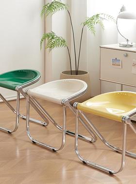 中古折叠凳ins简约现代家用餐椅创意小茶几亚克力咖啡店透明椅子