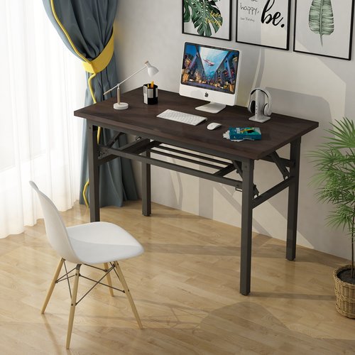 折叠桌子书桌台式电脑桌现代简约办公桌家用卧室靠墙便携桌长条桌