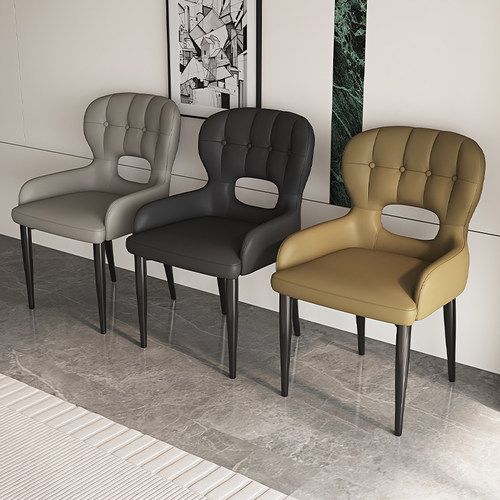 意式极简餐椅书房靠背椅酒店椅咖啡厅餐桌椅2025年新款软包椅子