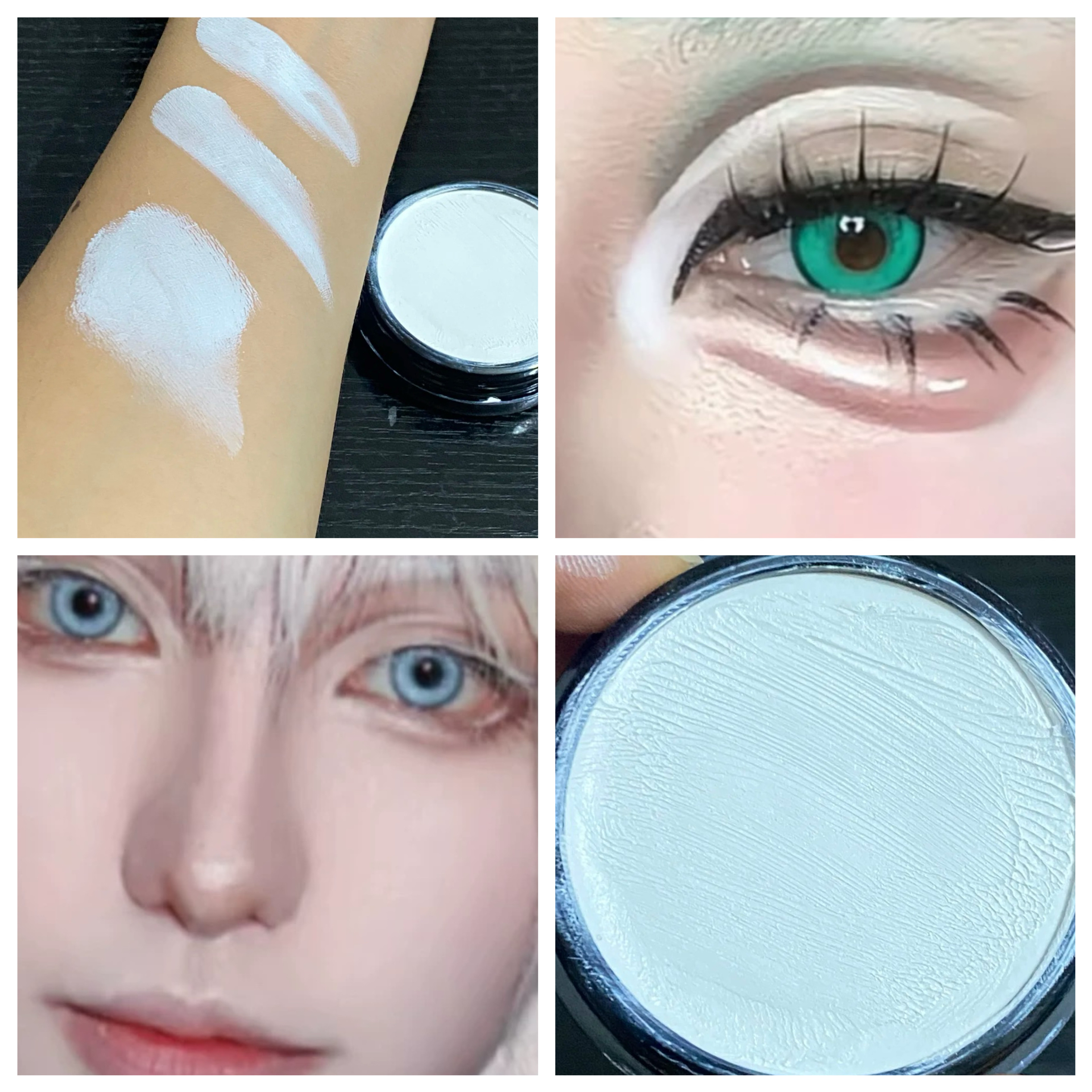 舞台黑白咖啡色粉底万圣节黑美妆