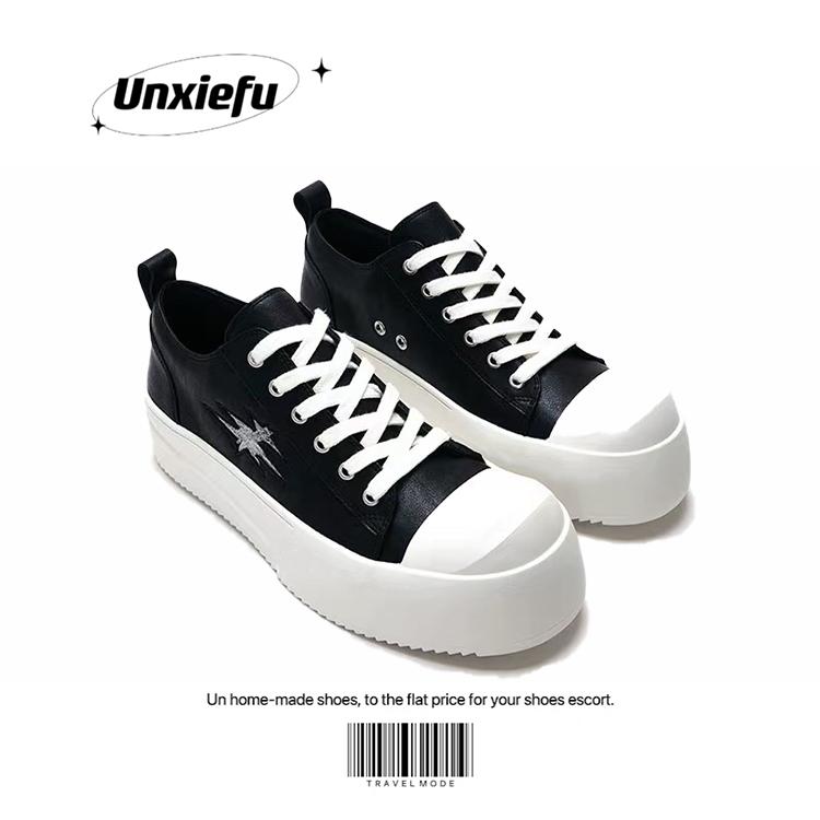 王嘉尔同款闪电大头德比鞋