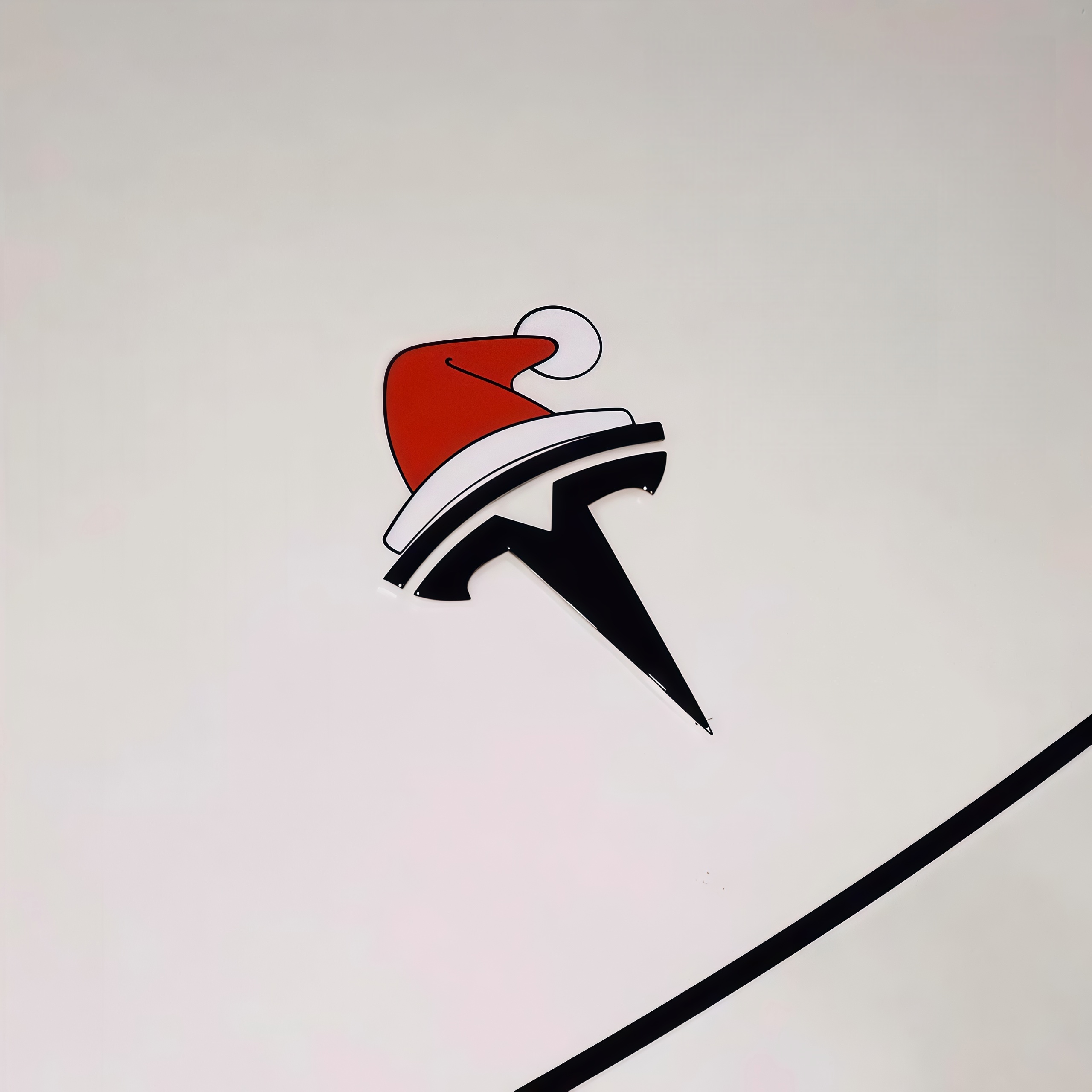 【谁还没戴圣诞帽】适用特斯拉圣诞节帽子贴纸装饰Model3/y车标贴