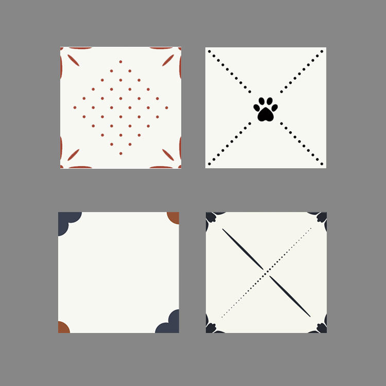 300300花砖奶白色配套地面瓷砖防滑亚光奶油色地面砖卫生间厨房