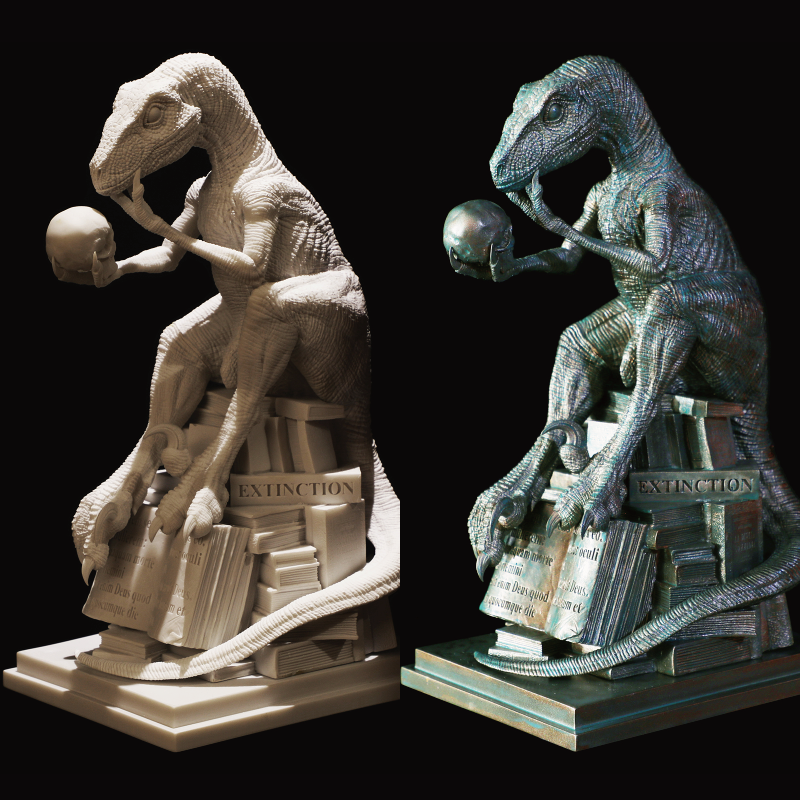rebor迅猛龙雕像 灭绝哲学古物奇谭文艺复兴维多利亚新古典主义
