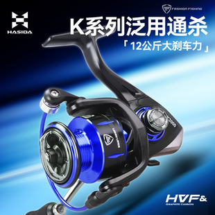 哈斯达无间隙K纺车轮泛用远投微物打黑纺车轮防海水海竿矶钓鱼轮
