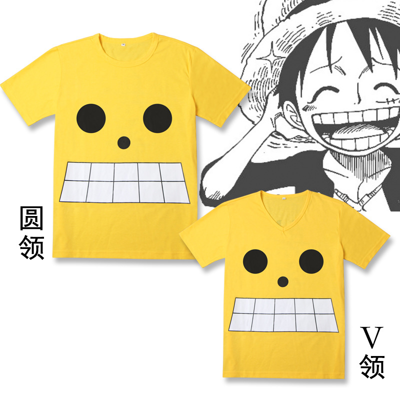 二次元短袖纯棉男女装圆领路飞