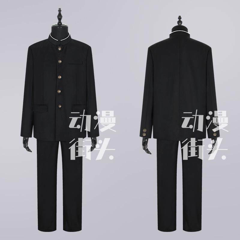 日本热血高校男子高中生dk制服黑诘襟立领中山装诘襟学生校服班服