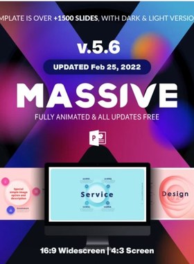 【无配图原版】国外热销动态PPT模板1500+页 Massive X v.5.6